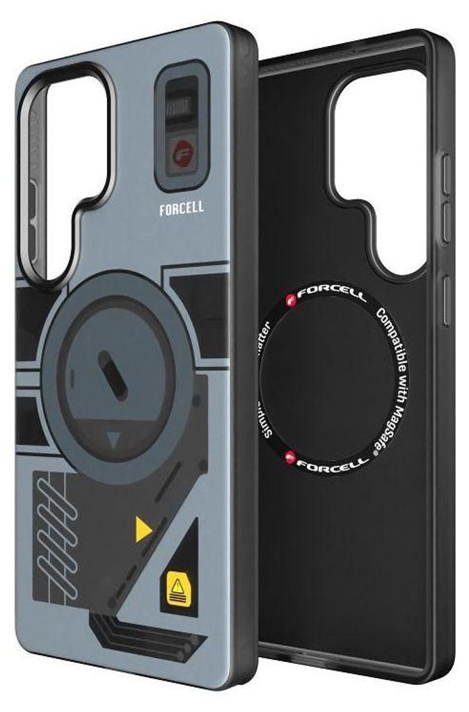 FORCELL F-PROTECT Levels with Dual Layer 4D technology, Military Drop-Test kompatibel mit MagSafe passend für SAMSUNG S25 cyber grey