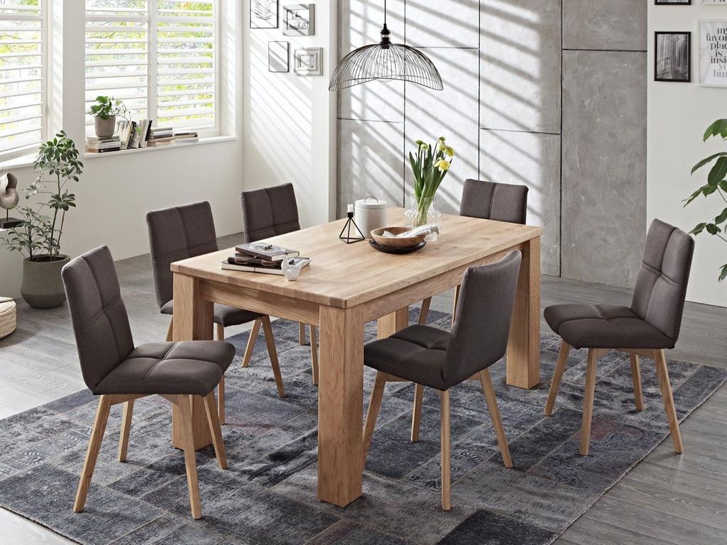 RELITA - Esstisch Rolf 160 x 90 Wild Eiche massiv geölt Produktbild 5