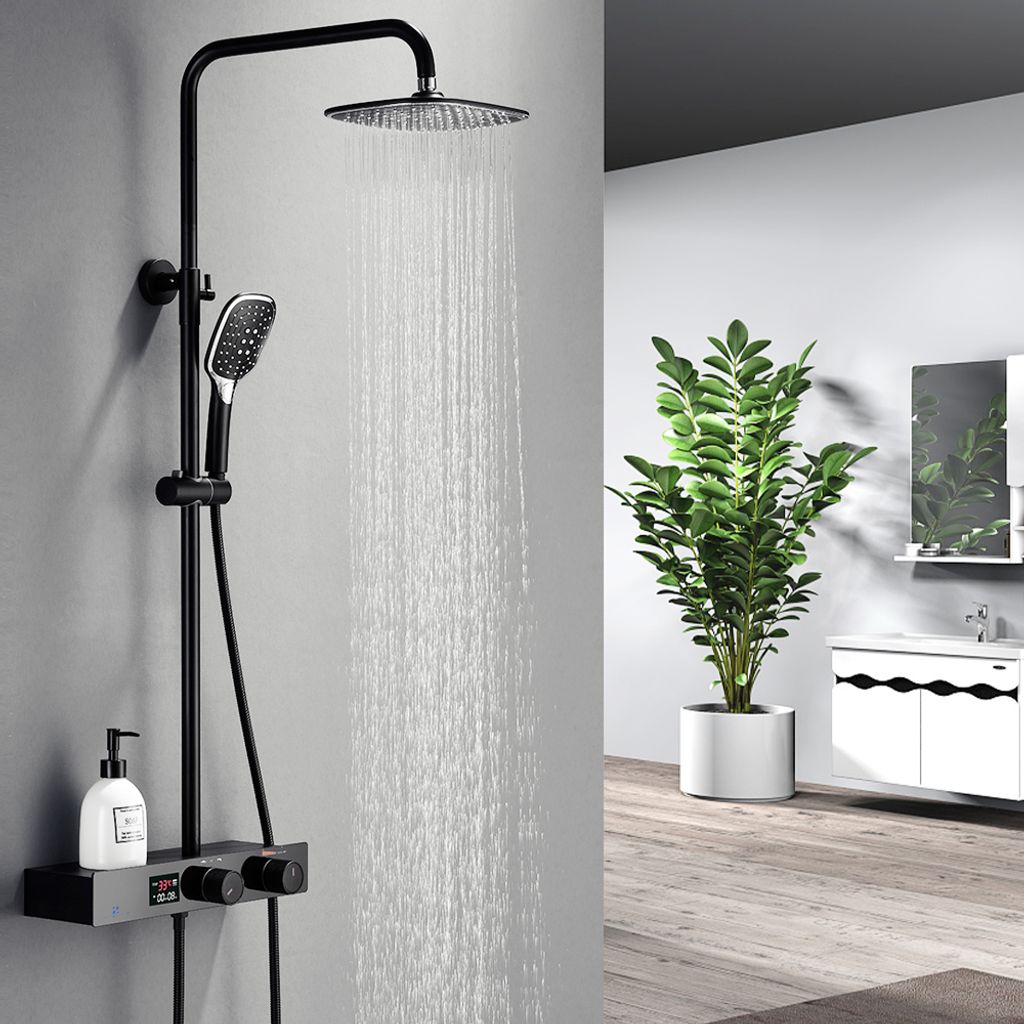 Duschsystem Regendusche mit Ablage 3-Strahlarten Handbrause Duschkopf Duschset 