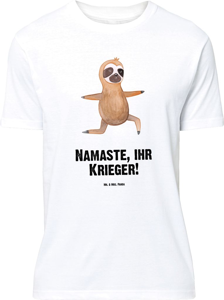 Mr. & Mrs. Panda Größe M T-Shirt Faultier Yoga - Weiß - Geschenk, Shirt, Tshirt, Faultiere, Herren, mit Spruch, Namaste