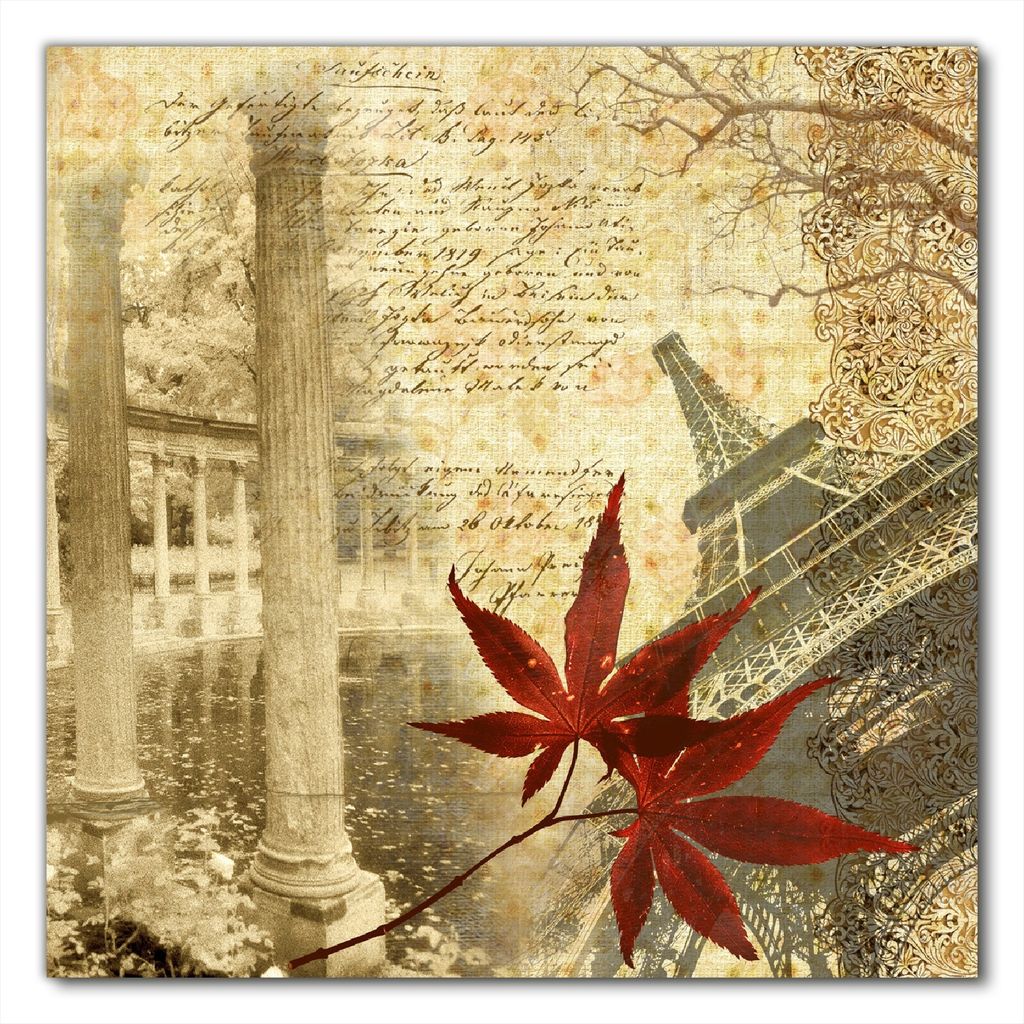 Wallario selbstklebende Möbelfolie/ Tischdecke für Innen und Außen, Größe: 80 x 80 cm - Paris Design - Eiffelturm im Herbst