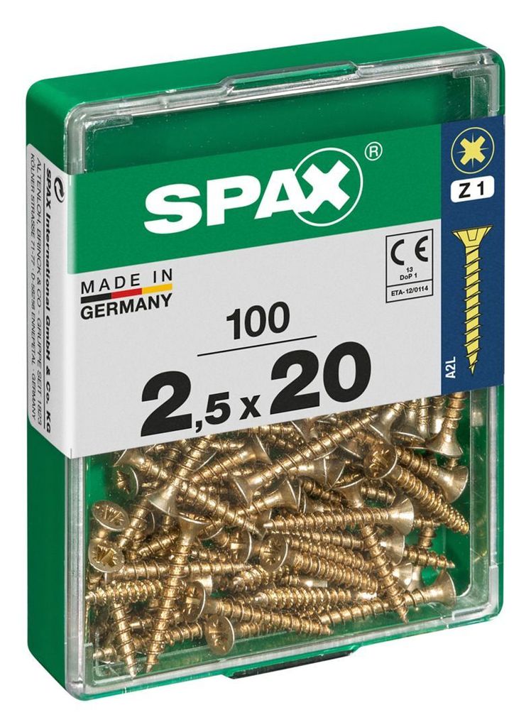 Spax Universalschrauben 2.5 x 20 mm PZ 1 - 100 Stk. Produktbild 4