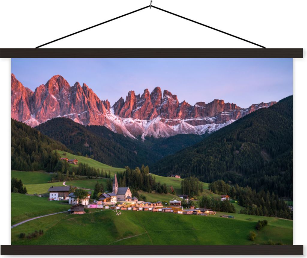 MuchoWow Textilposter Dolomiten - Italien - Gebirge 120x80 cm mit schwarzem Rahmen - Wanddeko