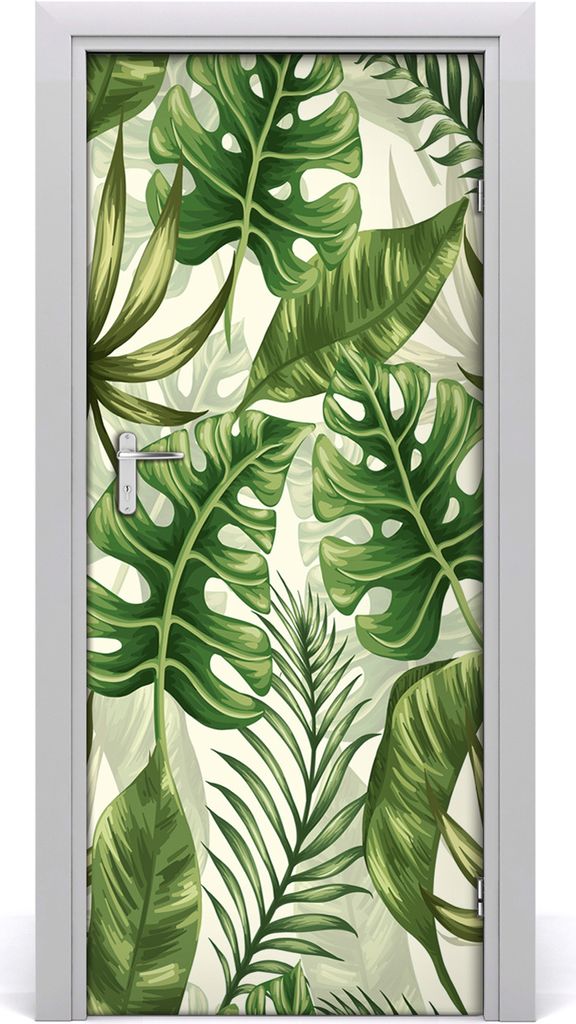 Tulup Türaufkleber 85x205 cm Dekorative Aufkleber Selbstklebend Wasserdichte Tapete Abnehmbar Schlafzimmer Wohnzimmer Wohnkultur - tropische Blätter