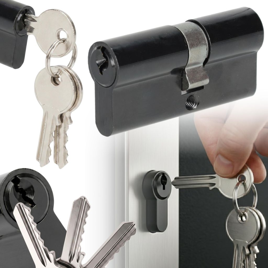Türzylinder 30/30 für A2 Smart Lock, schwarz, 3 Schlüssel, Produktbild 