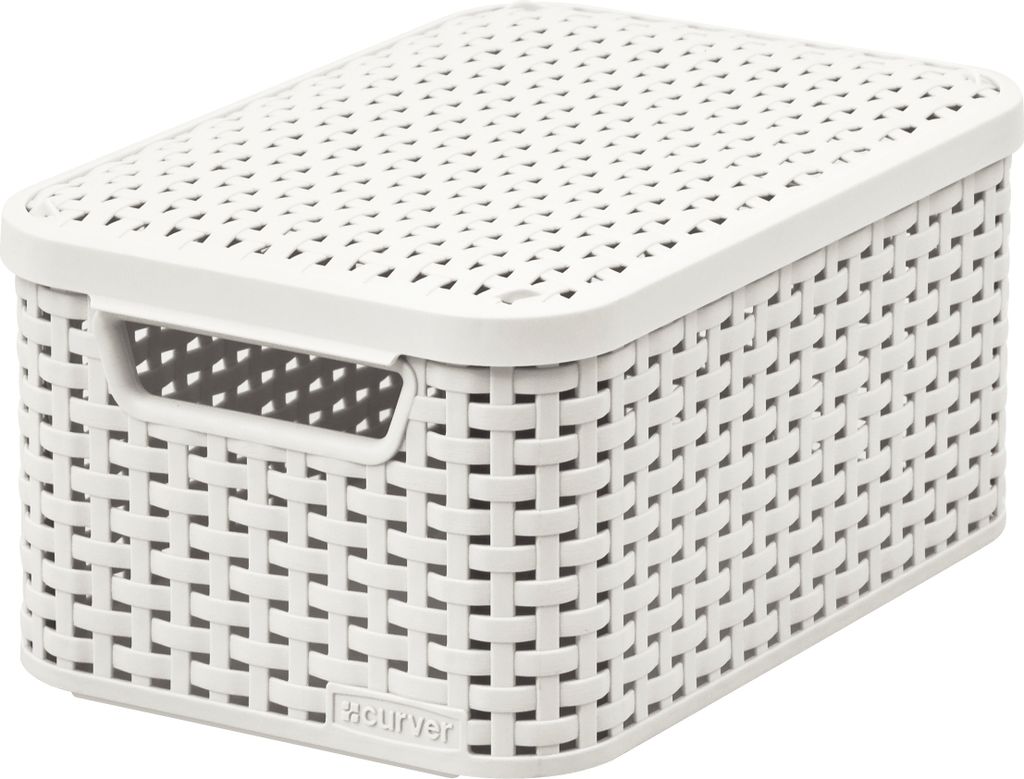 Korb mit Deckel Curver STYLE2 LID S, creme, mit Deckel, 29x20x14 cm