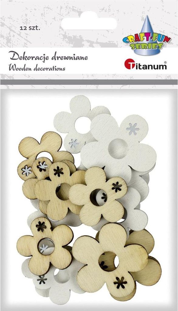 Holzornamente Blumen 12 Stk. Titanum Bastel-Spaß-Serie