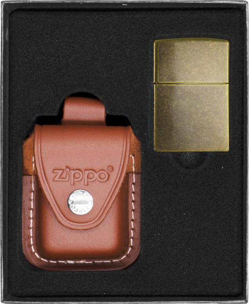 ZIPPO Feuerzeug ANTIK MESSING Geschenkset Nr. 4
