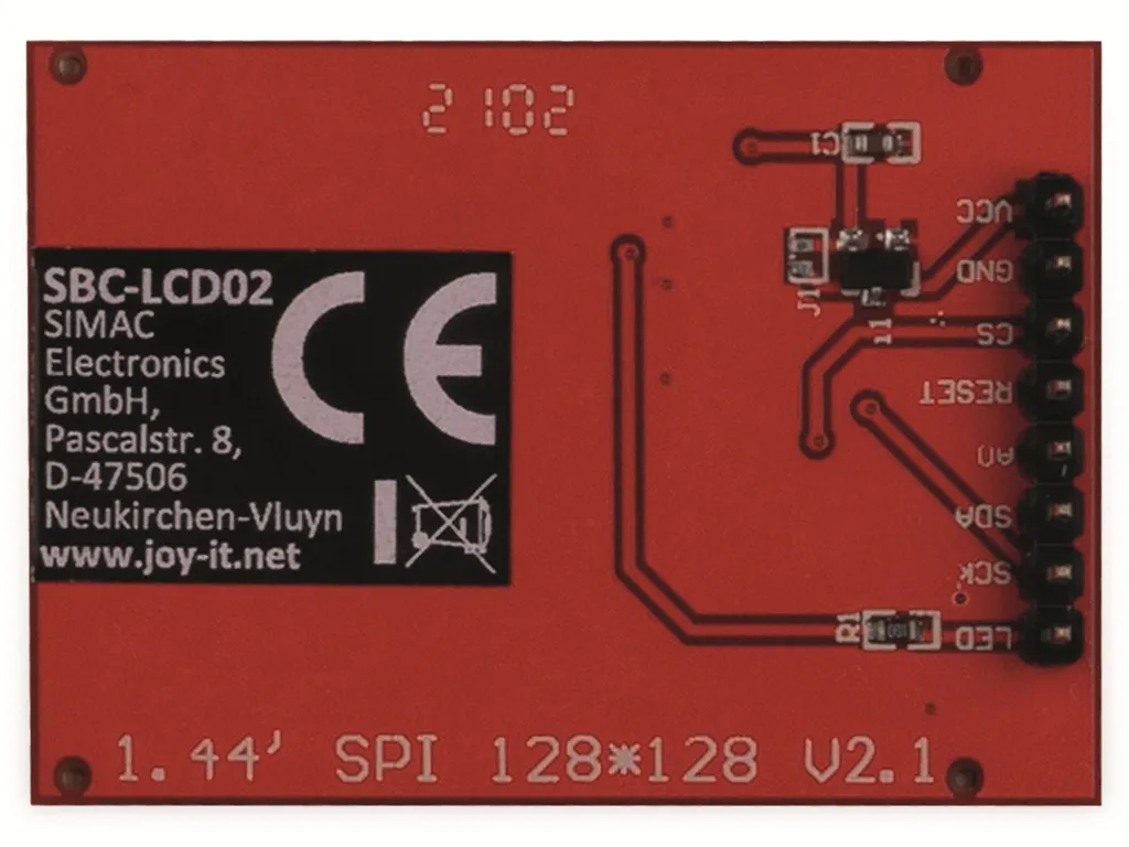 Modulo Display TFT Joy-IT 1,44" | IPS 128x128 SPI per Maker e DIY - 3