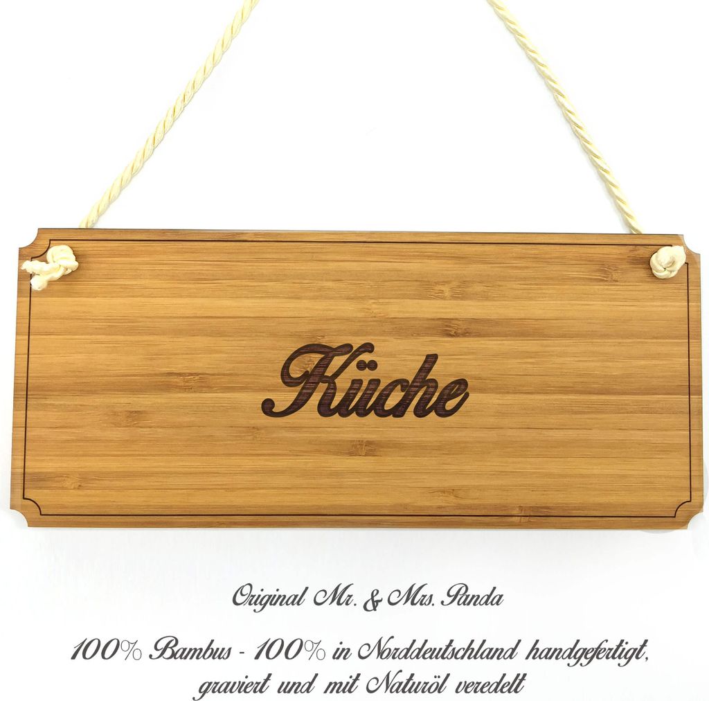 Mr. & Mrs. Panda Werbeschild Küche - Geschenk, Holz Türschild, Infotafel, Graviert, Wegweiser, Praxisschild, Landhaus, Geschenkidee, Schild, Firm...