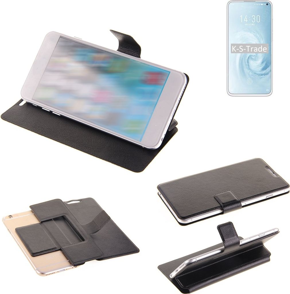K-S-Trade Schutzhülle kompatibel mit Meizu 17 Pro Schutzhülle Flip Cover Klapphülle Wallet Case Slim Handyhülle bookstyle schwarz