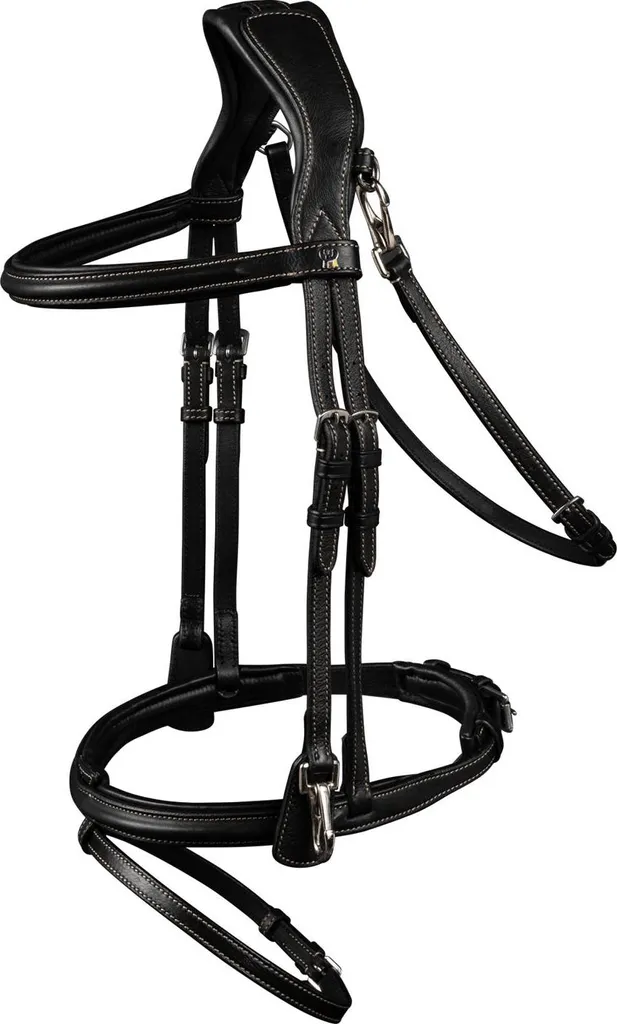 Filet de travail Waldhausen X-Line cuir noir WB, bridon confortable