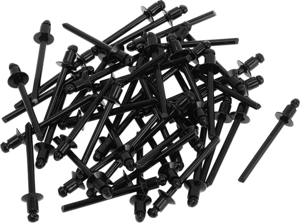 Offene Enden Großkopf Blindnieten Schwarz 50 Stück 4,8 mm Griffdurchmesser 6 mm Grifflänge 9,5 mm Flanschdurchmesser Eisen