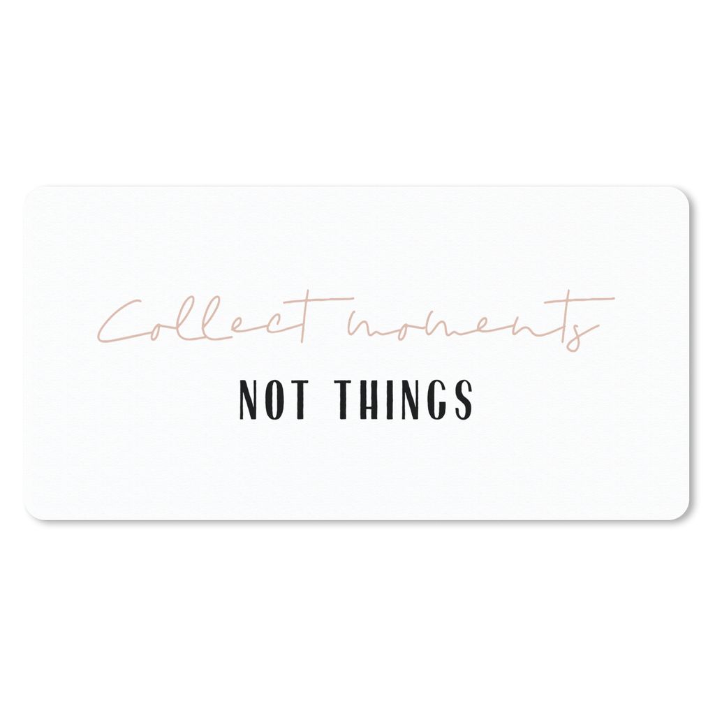 MuchoWow Mauspad Mousepad Text - Momente sammeln, nicht Dinge - Zitate 60x30 cm - Mousepads - Maus Mat - Pad - Mausunterlage - Nachhaltig