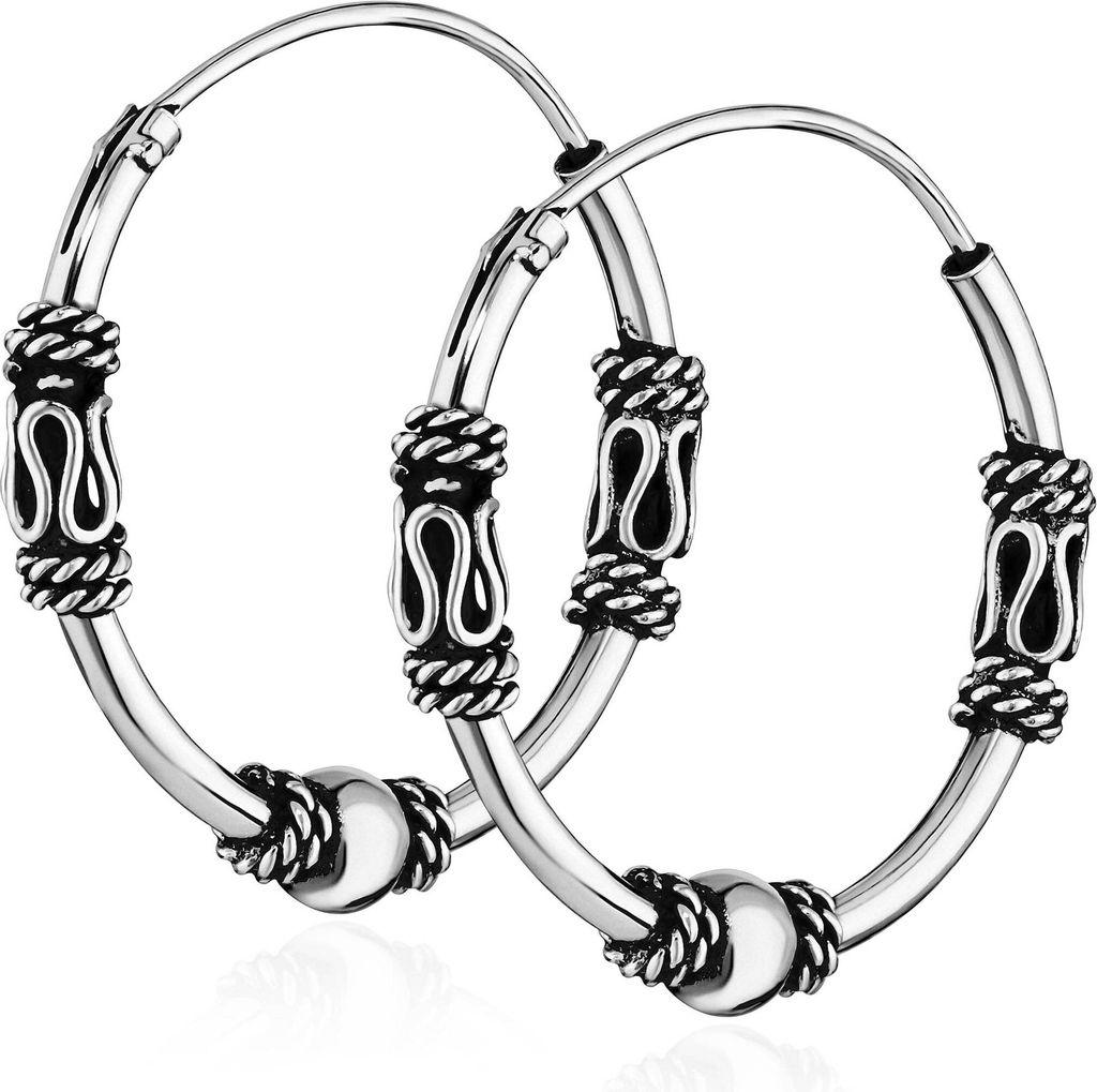 Paar 925 Sterling Silber Keltische Celtic Gothic Creolen Produktbild 