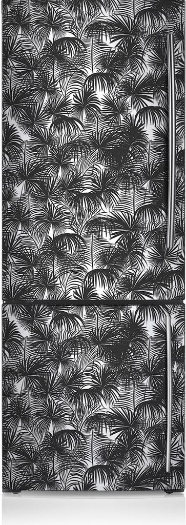 Kühlschrankfolie Aufkleber Kühlschrankmagnete Dekoration Kühlschrankfolie 60x190 cm - Schwarze Palme