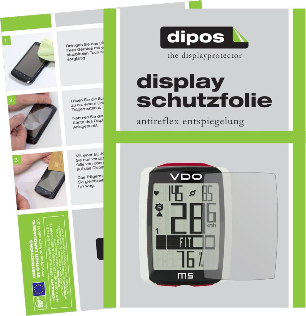 3x Schutzfolie für VDO M5 WL matt Displayschutzfolie Folie Display Schutz dipos