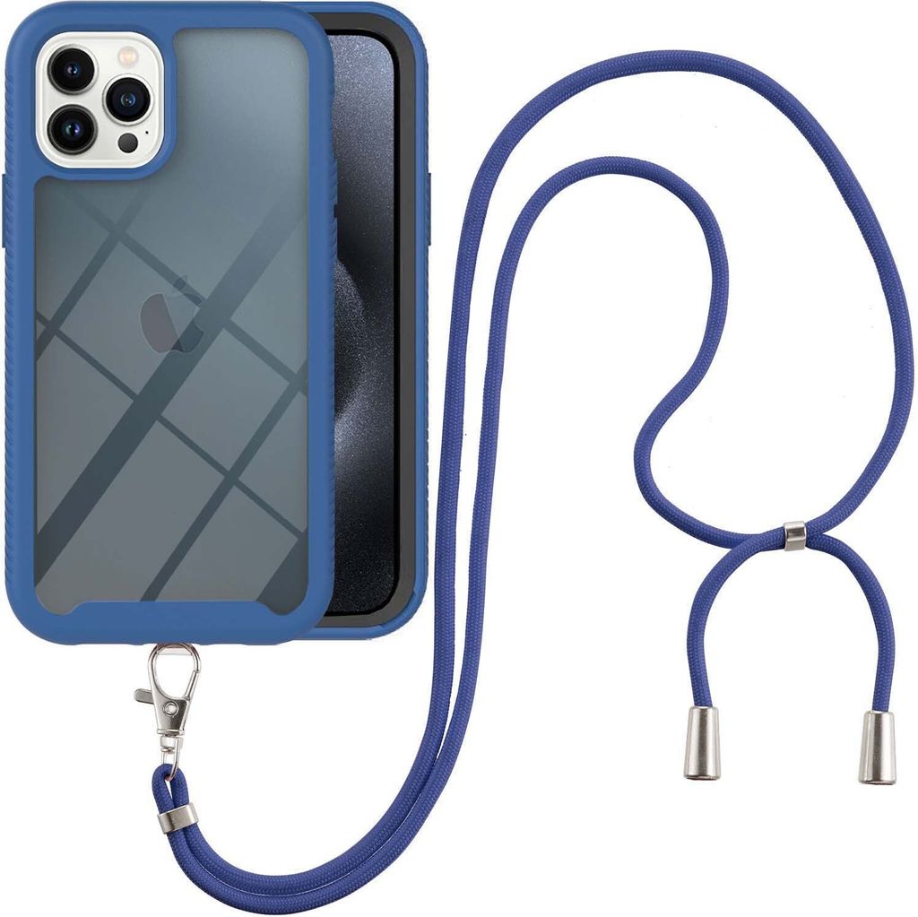 iPhone 15 Pro Handykette Hülle, Transparente TPU Bumper Ganzkörper Schutzhülle mit Kordel zum Umhängen Necklace Schlüsselband für iPhone 15 P...