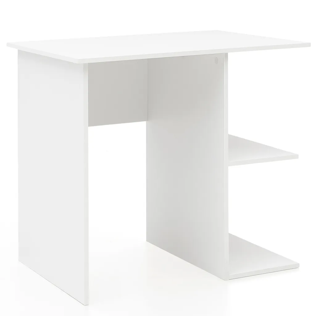 Table d'ordinateur pour Télétravail Bureau Blanc 82 cm WL5.757