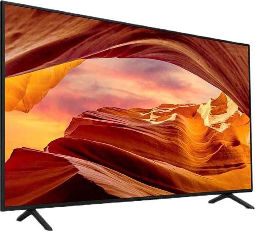 A television set displaying a landscape image.