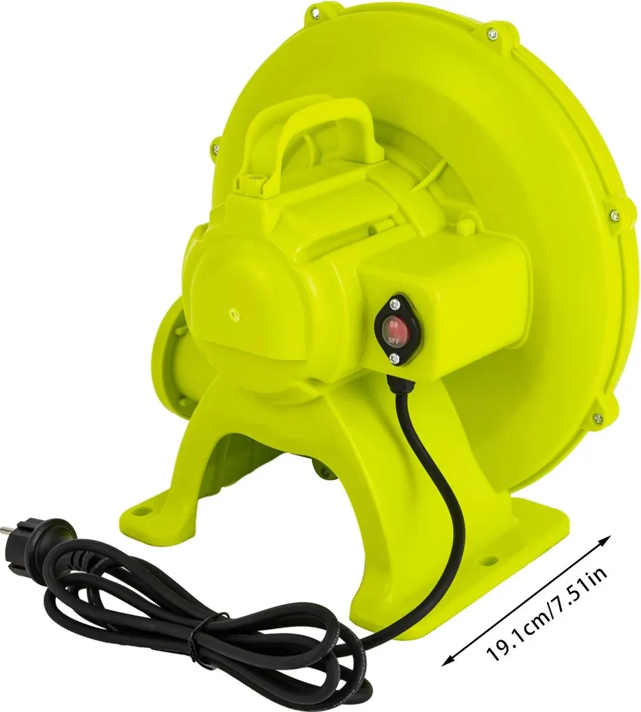 Gonfleur électrique turbo 450W vert pour châteaux et jeux gonflables