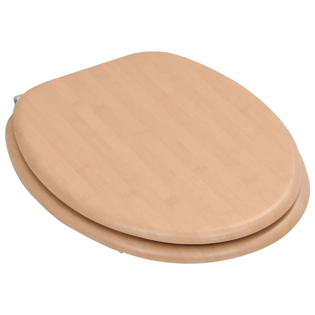 Set 2 Copriwater Effetto Bambù vidaXL - Arredo Bagno in MDF - 5