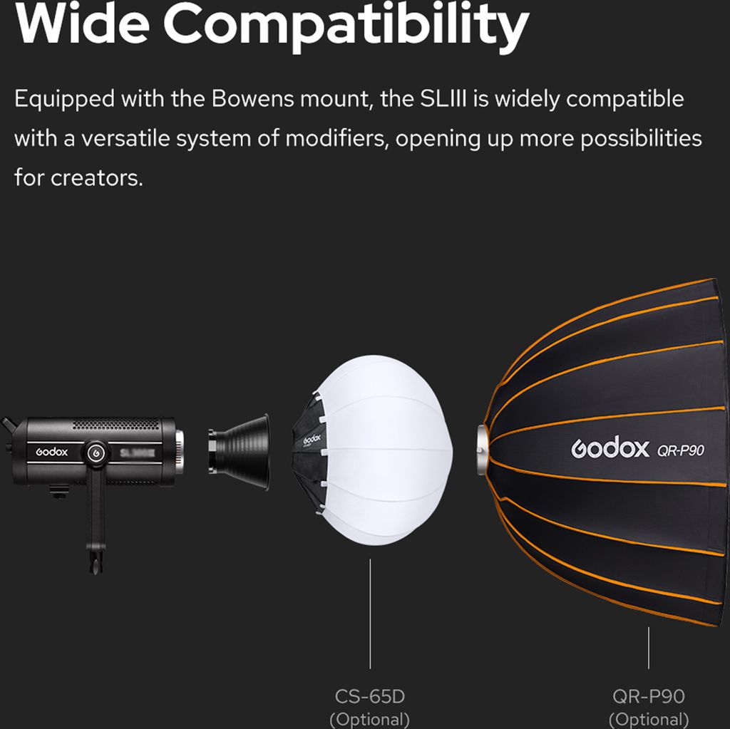 Godox SL300IIIBi Studio LED-videolamp 330W - 2800-6500K, Dimbaar, 9 Effecten, CRI96, Bowens-mount, App-bediening