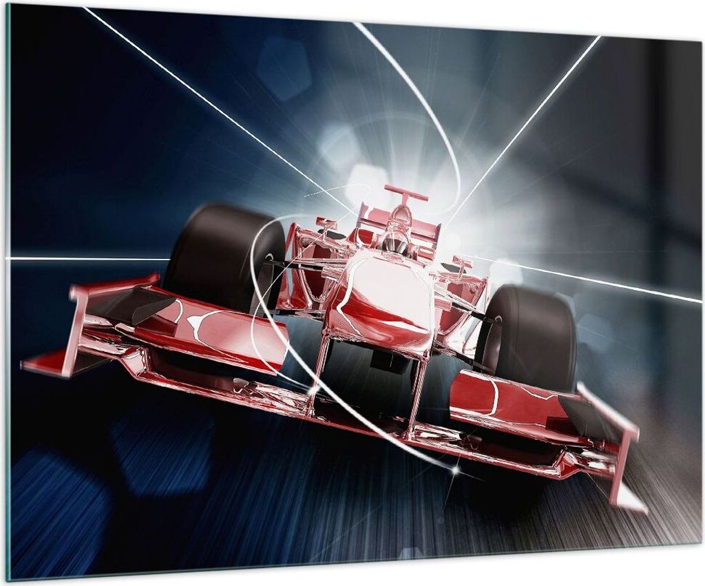 Bilder auf glas - Formel Geschwindigkeit Motor - 100x70cm - Glasbilder - Wandbilder - Kunstdruck - zum Aufhängen bereit - Wanddekoration aus Glas ...