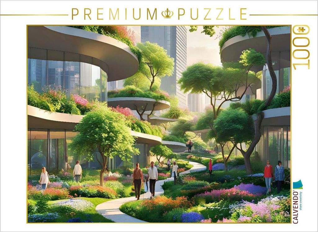 CALVENDO Puzzle Städtisches buntes Treiben | 1000 Teile Lege-Größe 64x48cm Foto-Puzzle für glückliche Stunden