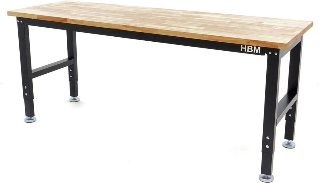 HBM Werkbank, 182 cm höhenverstellbar, Arbeitsplatte aus Produktbild 