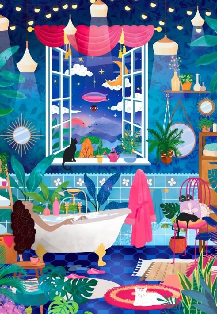 Puzzle 1000 pièces Étoiles et bulles anti-stress pour la détente