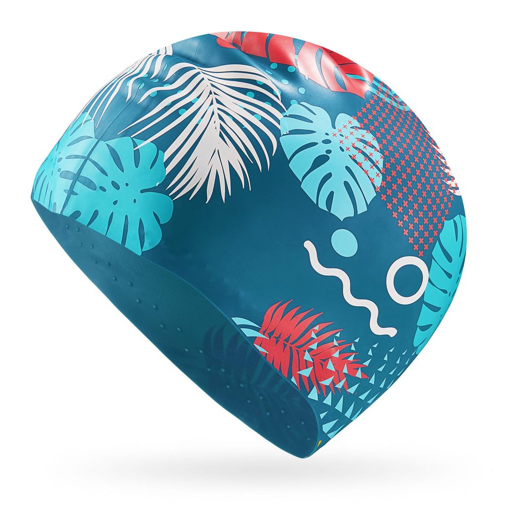 TSUNAMI Damen Silikon Schwimmkappe, lange Haare, Pool Produktbild 
