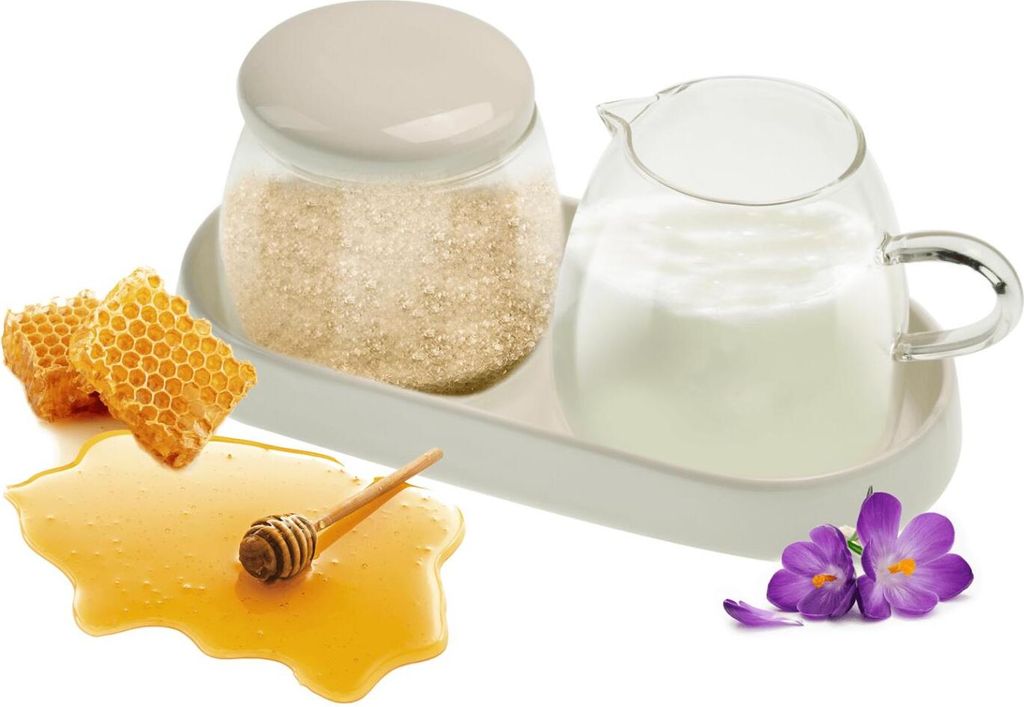 Milchkännchen & Zuckerdose aus Glas und Porzellan Produktbild 6
