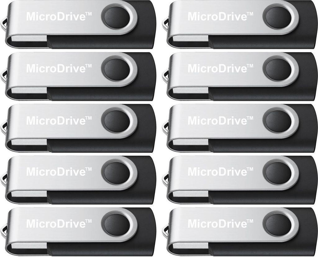 10x 4GB USB 2.0 Stick Flash USB Drive Swivel USB Flashdrive Speicherstick Memorystick Farbe: Schwarz