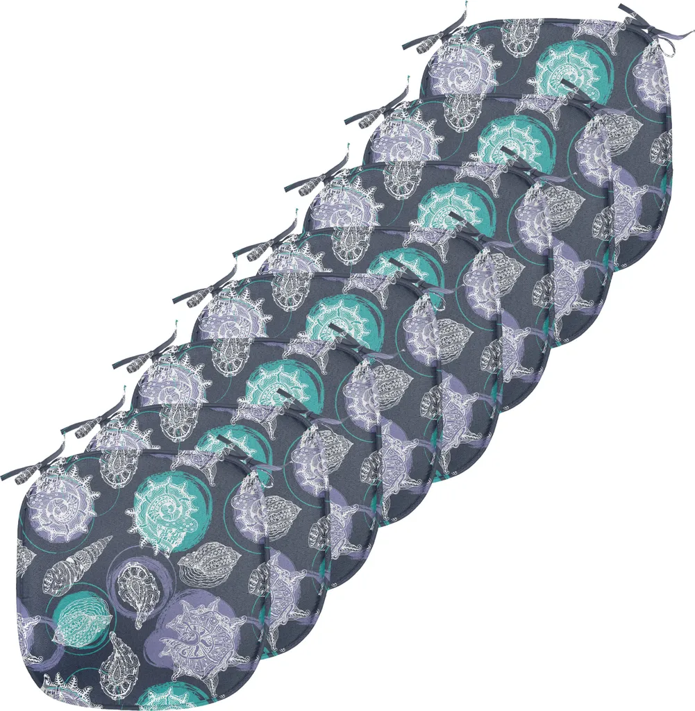 Coussin Décoratif pour Chaise de Jardin ou Cuisine 40x40cm Bleu x8