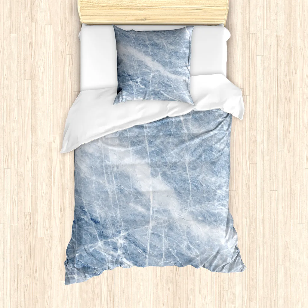Set Copripiumino Marmo Blu ABAKUHAUS 135x200 - Design Moderno Singolo