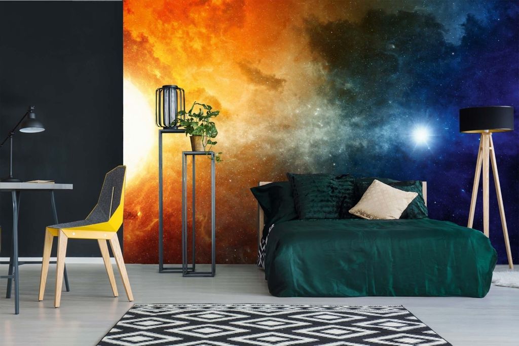 Vlies Fototapete GEHEIMNISVOLLES UNIVERSUM 375 x 250 cm (inkl. Kleister) - Vlies Tapete, Wandtapete, Wandbilder - Tapete für Wohnzimmer Schlafzimm...