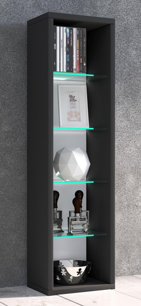 VCM Holz CD DVD Regal | Bücherregal | Aufbewahrung | Maße H. 77 x B. 21 x T. 14 cm | Standregal - Rasato L