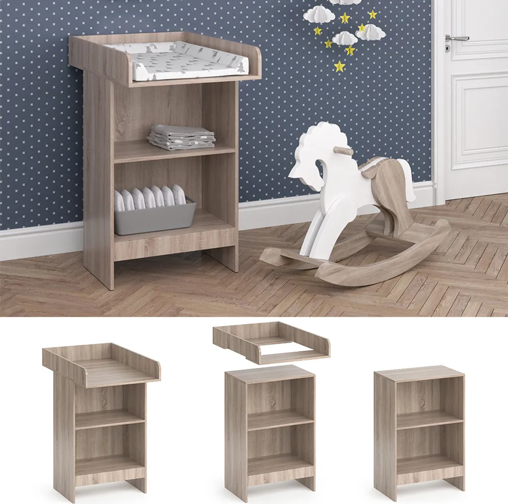 Commode à langer bébé Vicco Leo Sonoma compacte pour petit espace - 2