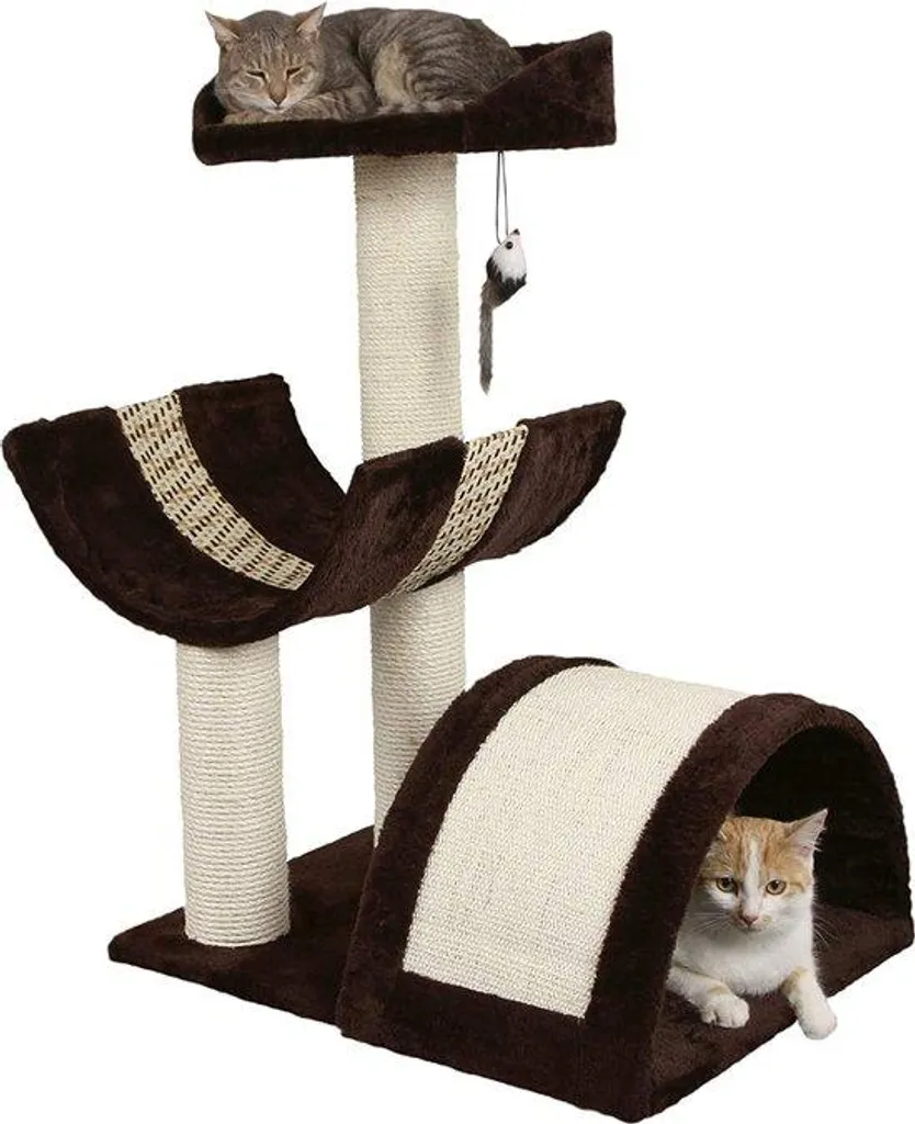 Arbre à chat en bois avec plusieurs poteaux en sisal - Hauteur 120 cm