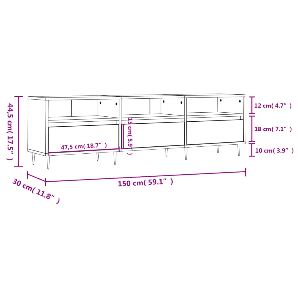 Mobile Porta TV in Legno Bianco 150 cm | Stabilità e Stile per Casa - 11