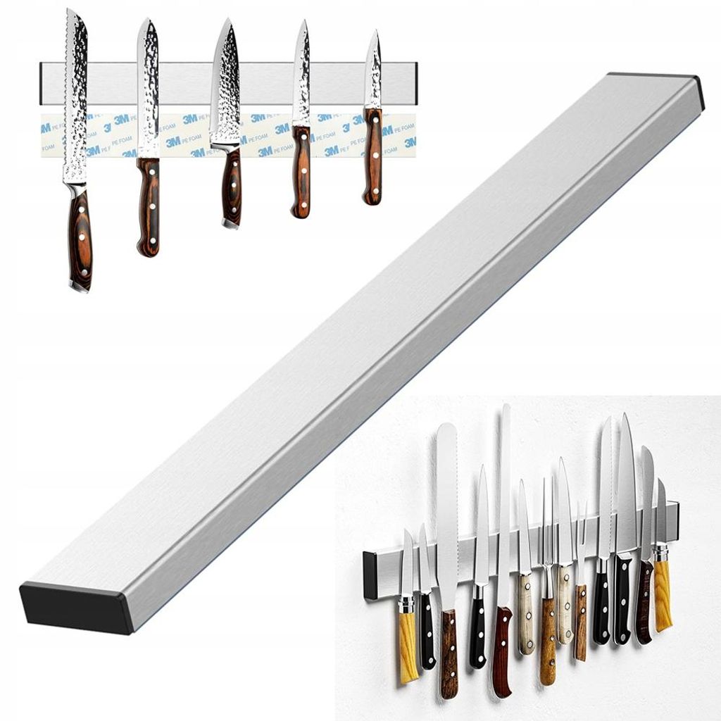 Magnetleiste Messer 40cm - selbstklebend mit Klebeband - Messerleiste Edelstahl für Küchenutensilien - Messerhalter magnetisch für Küche ohne B...