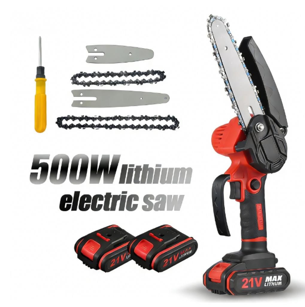Mini-Kettensäge, 4 Zoll 6 Zoll 21V Elektro-Kettensäge, Akku Produktbild 