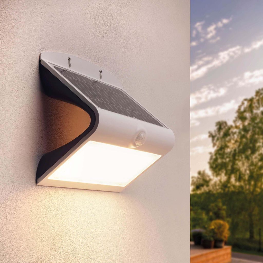 Ledvion Moderne Solar LED Wandlampe sensor 8W Warmweiß IP65 Produktbild 