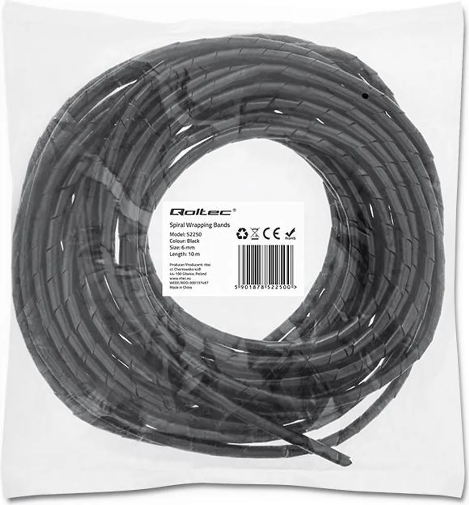 Qoltec Cable organizer 6mm 10m Black - 4