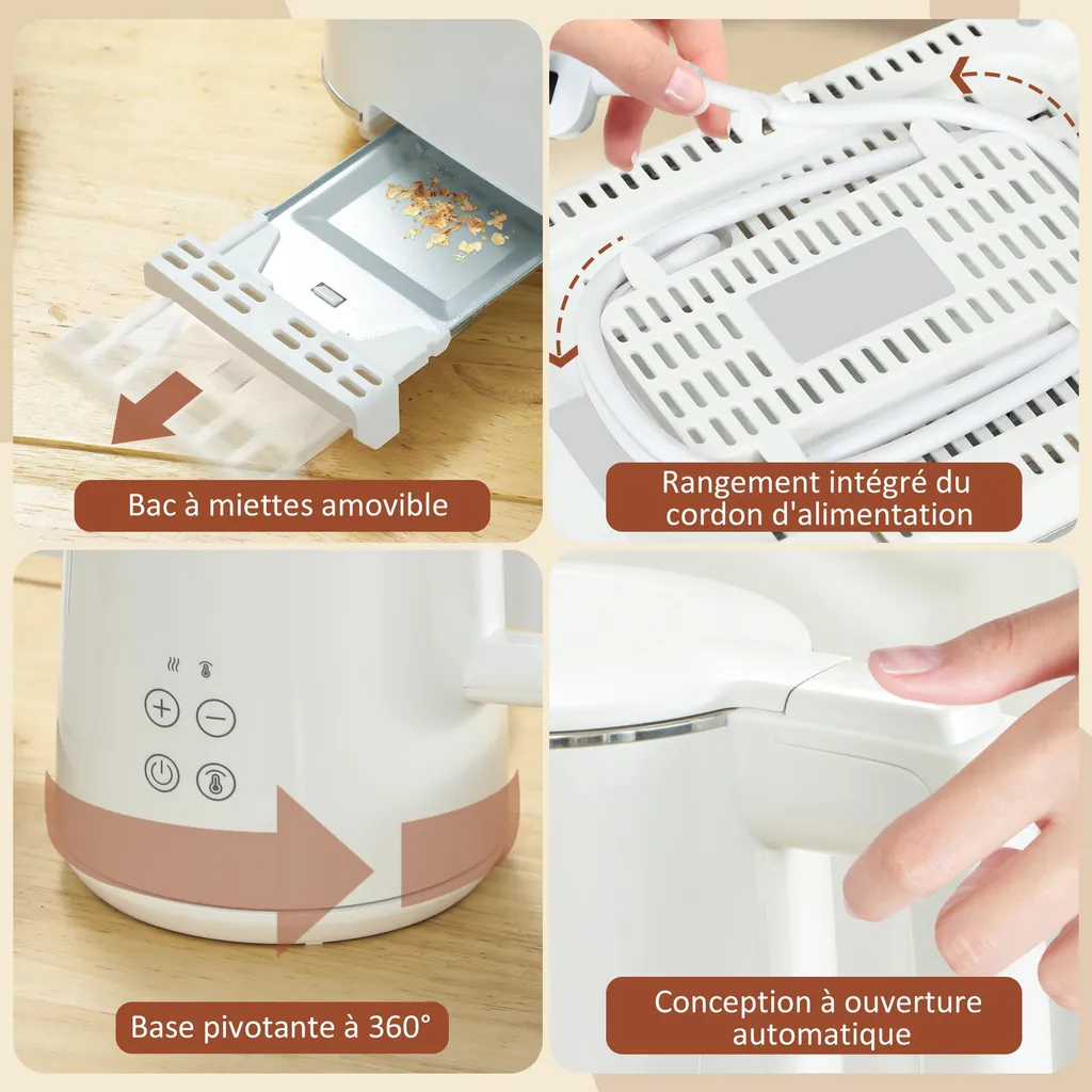 Pack Petit-Déjeuner Bouilloire Rapide et Grille-pain Polyvalent - 9