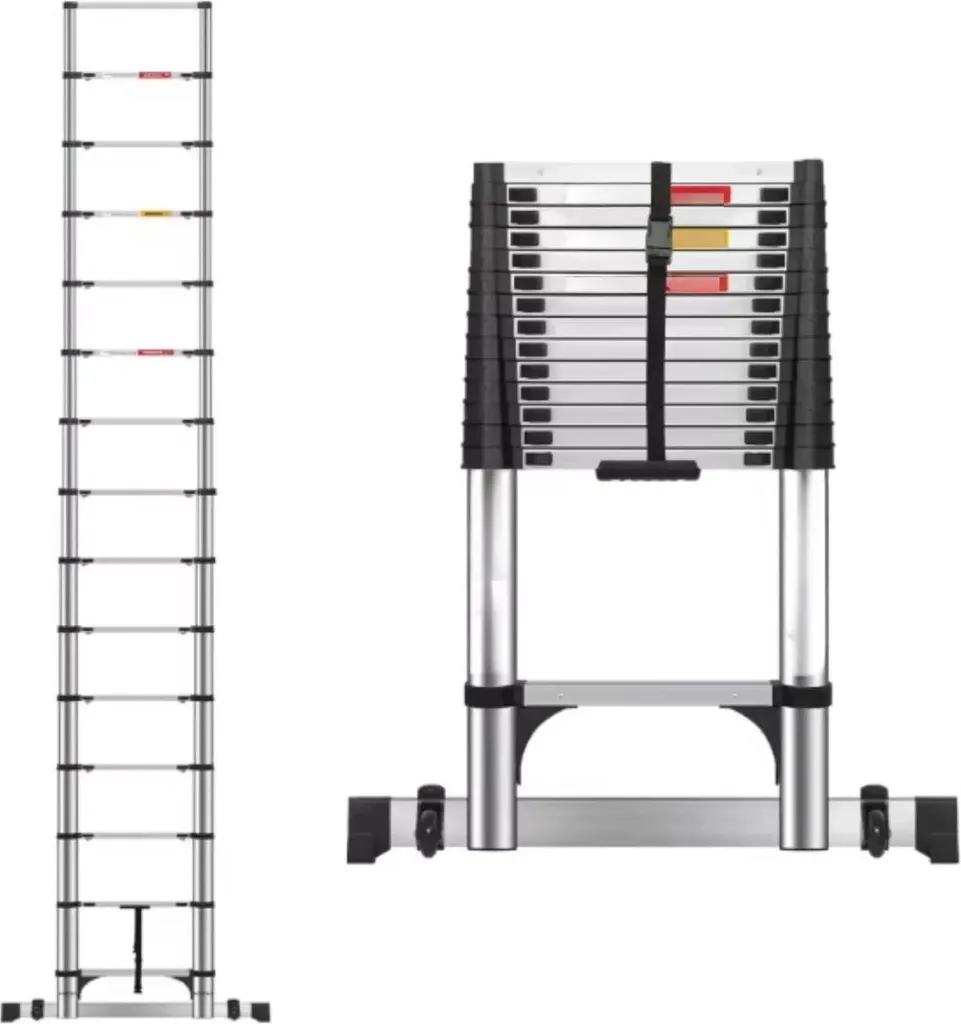 Échelle télescopique Tavien Luxe 3,2 m en inox robuste et pliable