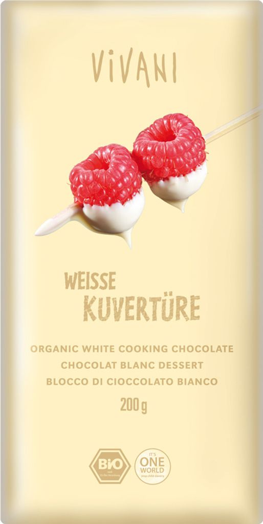 Vivani Couverture Smeltchocolade Wit  (200 gr) Produktbild 
