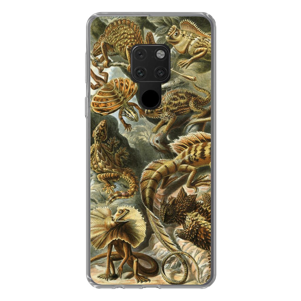 MuchoWow Handyhülle Schutzhülle Hülle für Huawei P40 Lite Lacertilia - Alte Meister - Kunst Silikon Softcase Handy Hülle - Handy