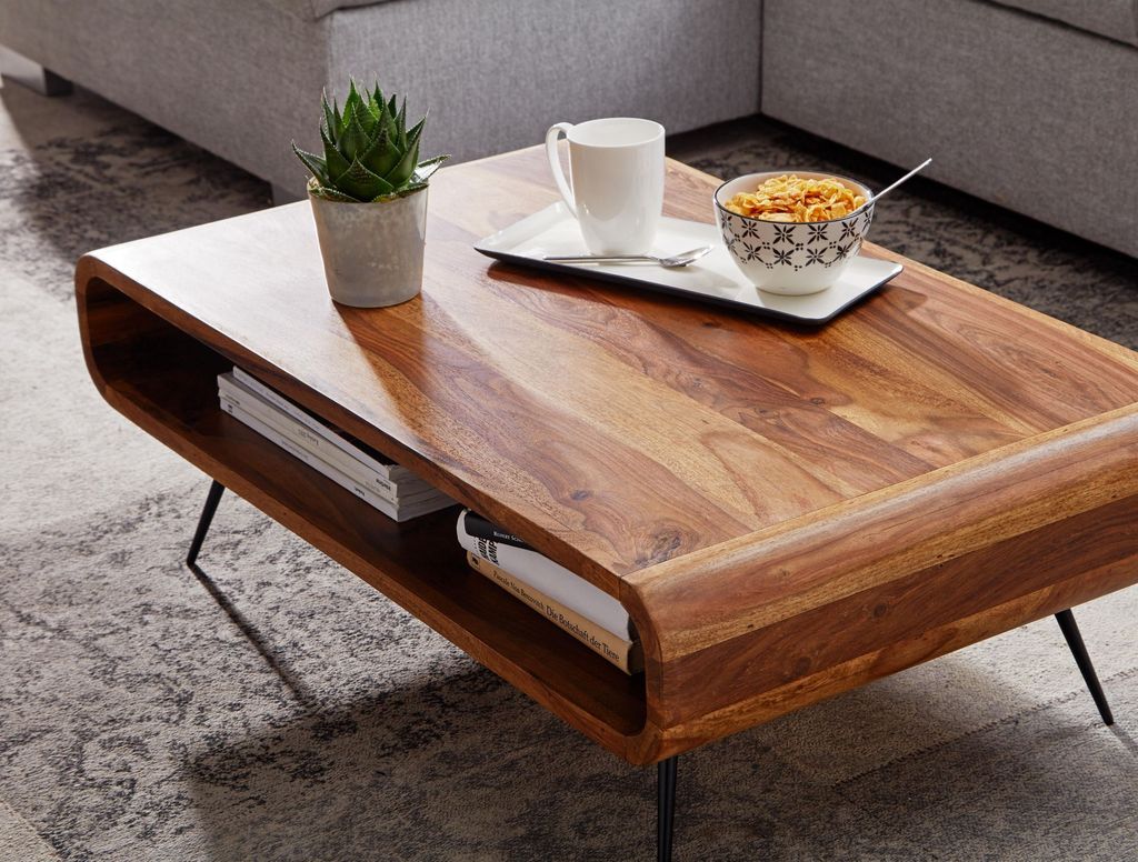 Couchtisch FineBuy Sofatisch Holz Massiv 90x55x30 cm Produktbild 4